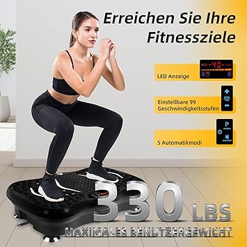 EVOLAND Vibration Plates, Vibration Fitness Exercise Machine for Home Use, with Bluetooth Speaker, 5